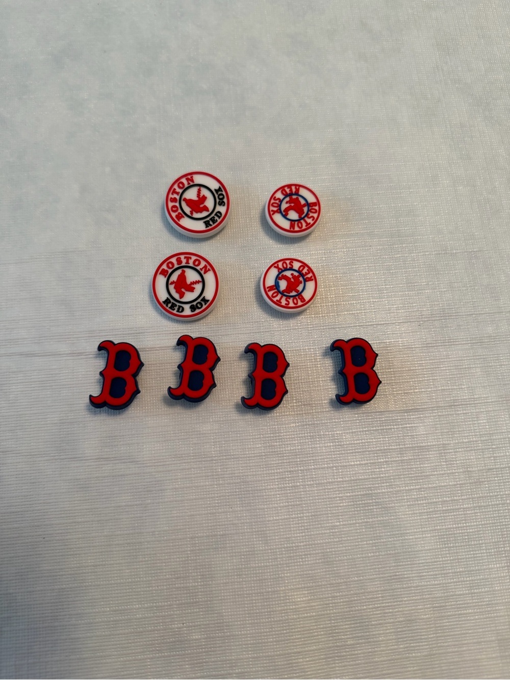 Jibbitz Red and Blue Boston 'B' and Round Logo Shoe Charms
